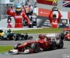 Fernando Alonso Grand Prix Almanya 2012 yılında zaferi kutluyor